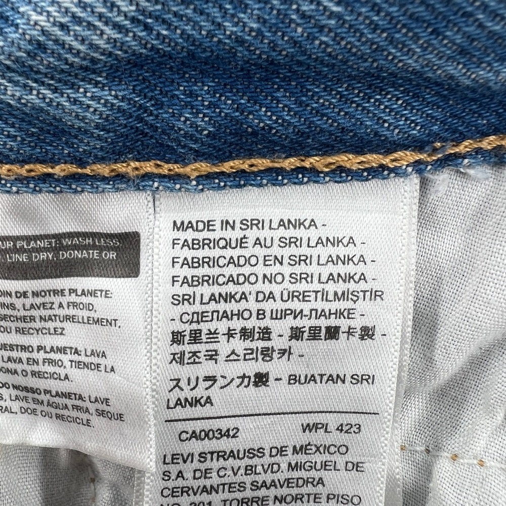 Levis 94 Baggy Wide Leg Distressed Jeans Light Wash Blue Womens 27 (W30 x L30) - Picture 12 of 14